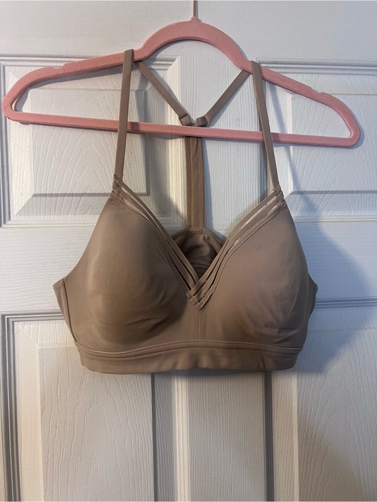 Other - #573 Athleta Strappy Racerback Lightly Lined Sports Bra Taupe Medium EUC